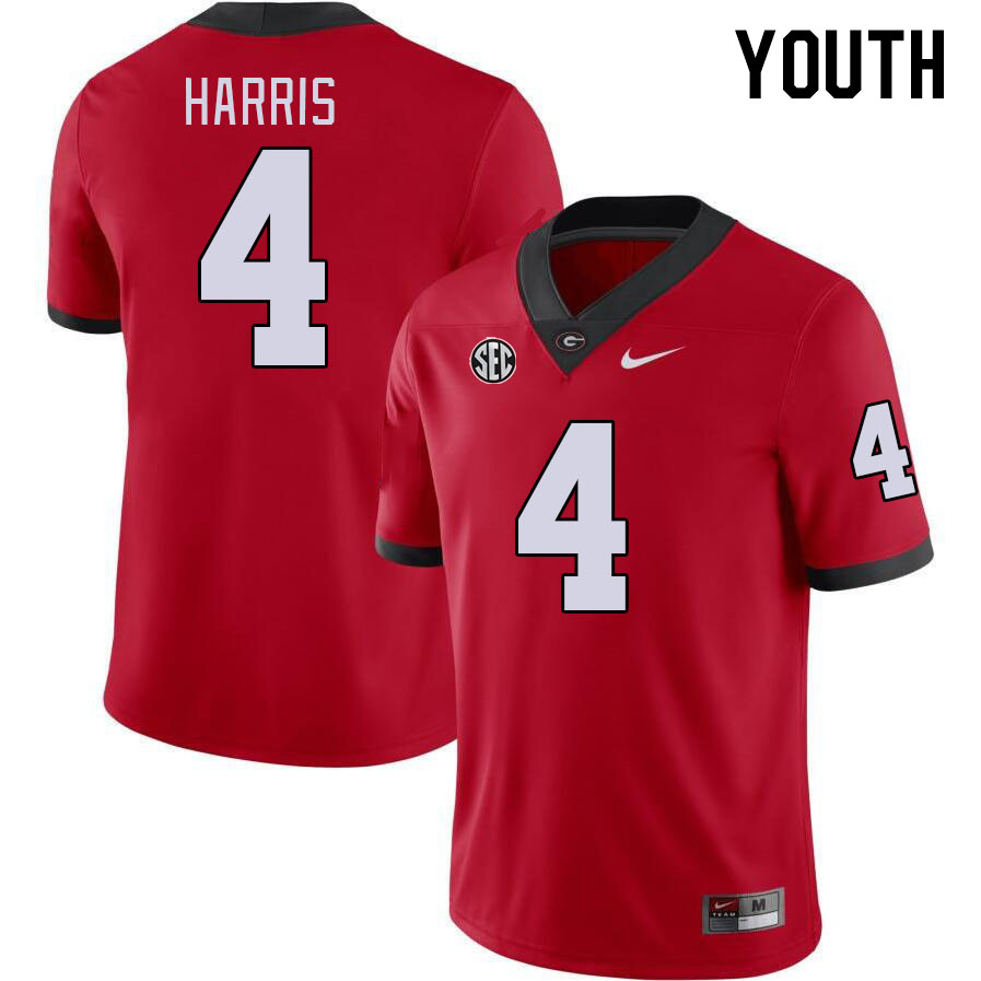 Youth #4 A.J. Harris Georgia Bulldogs College Football Jerseys Stitched-Red